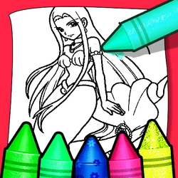Anime Blue Mermaid Coloring  gameplay